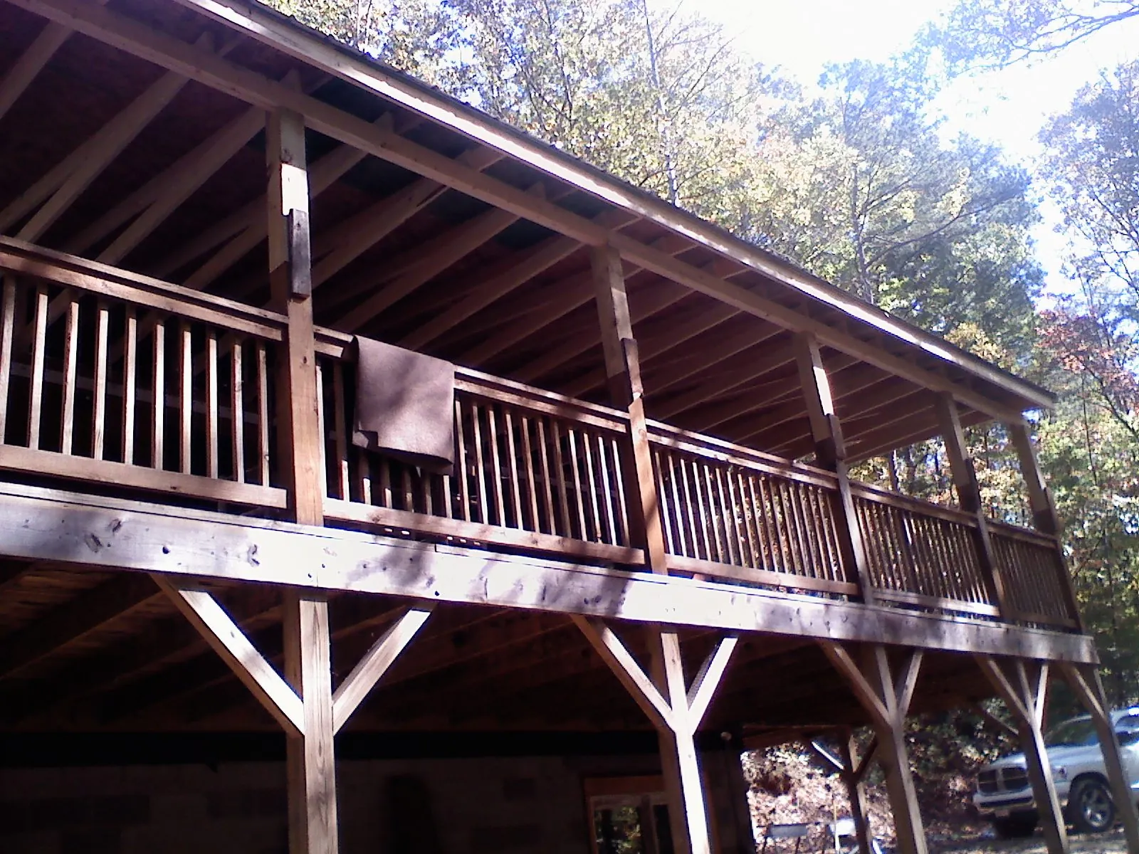 Timber framing under a new elevated porch and deck — Roof Leak Repair in Cockeysville by Roofing Brothers